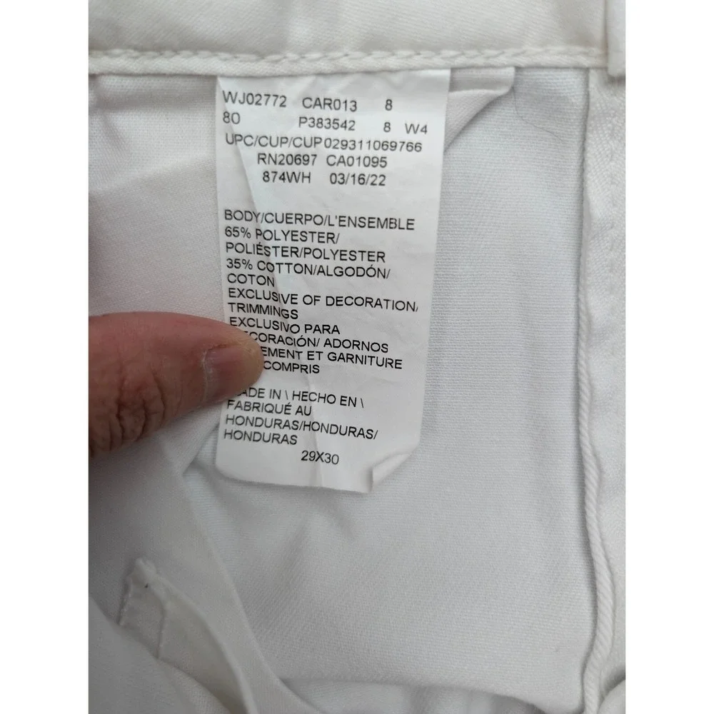 Dickies Original 874 Work Pants Mens 29 X 30 White Pockets Straight Leg Zip Fly